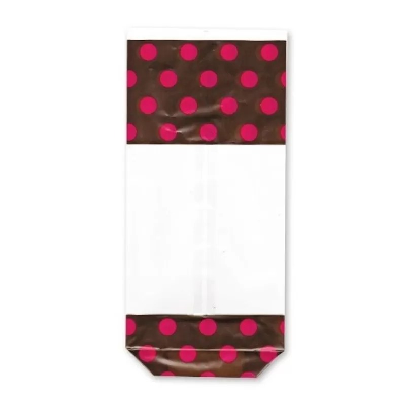 Cerf Dellier 10 Sachets Fc + Liens Chocolat/Rose 12 X 26 Cm Fashion