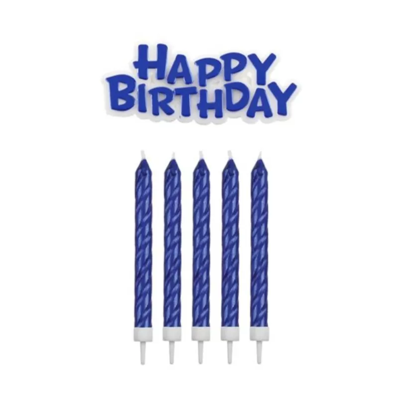 Cerf Dellier 16 Bougies Bleues + Happy Birthday Best