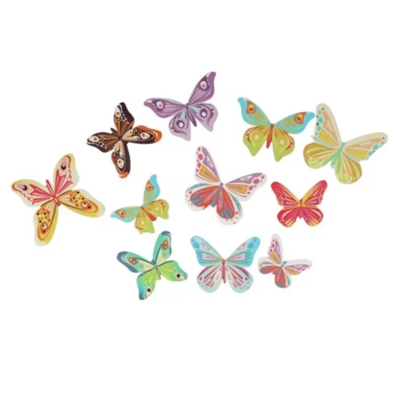 Cerf Dellier 17 Papillons 3D Comestibles En Azyme Assortis Patisdecor Hot