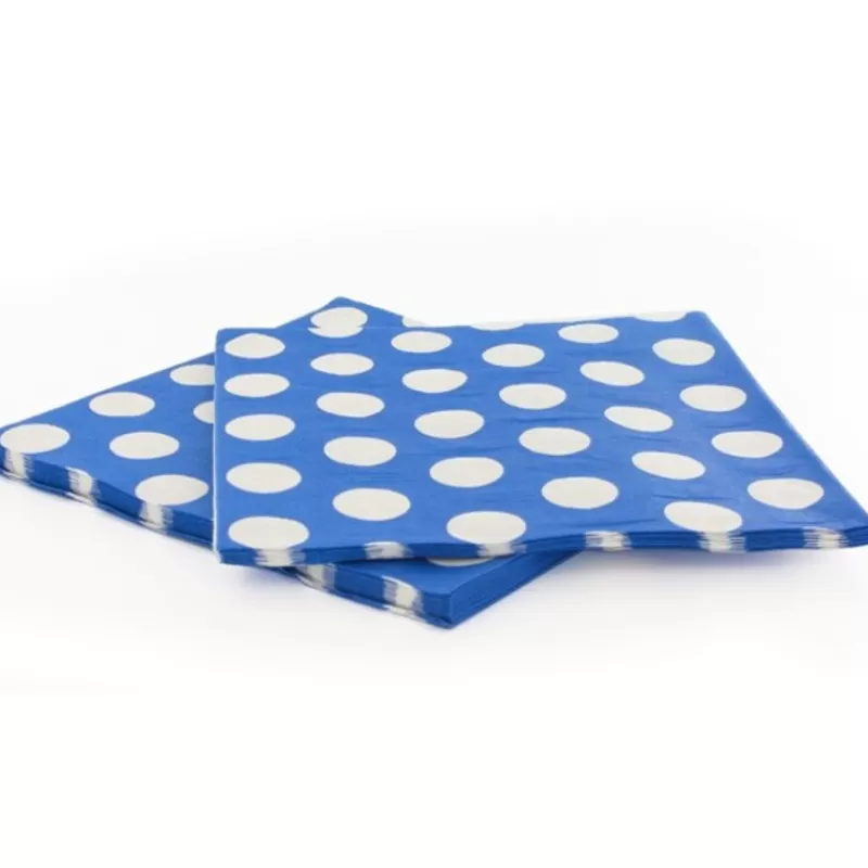 Cerf Dellier 20 Serviettes Papier Bleu Pois Blanc Patisdecor Best Sale