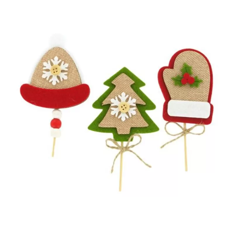 Cerf Dellier 3 Décors De Noël Assortis En Feutrine Theme 3 Store
