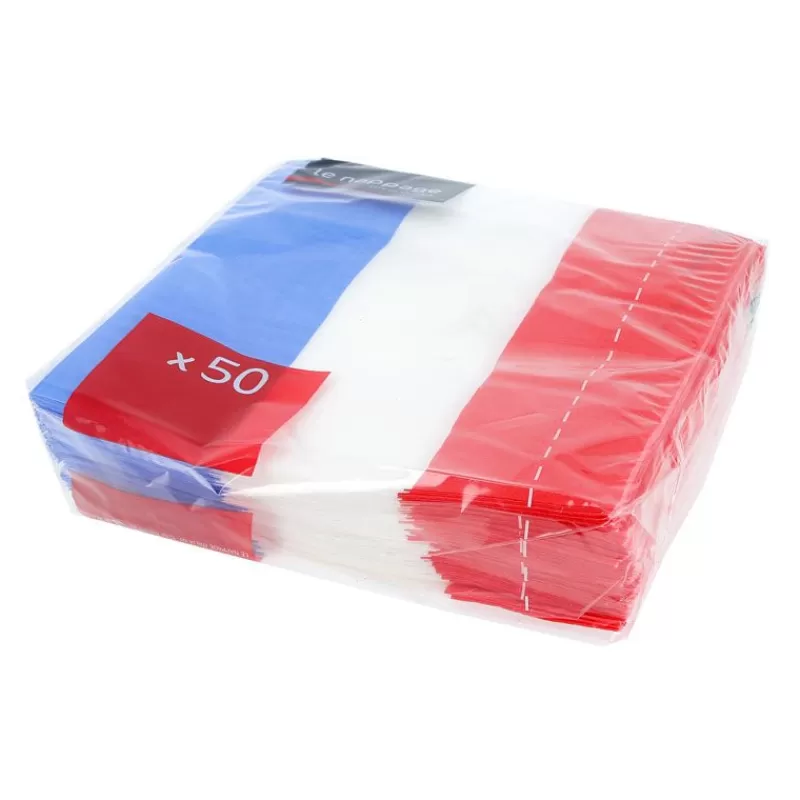 Cerf Dellier 50 Serviettes De Table Bleu Blanc Rouge Cheap