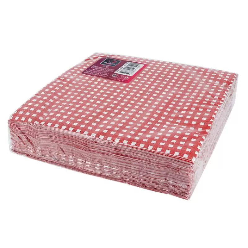 Cerf Dellier 50 Serviettes De Table Vichy Rouge Best