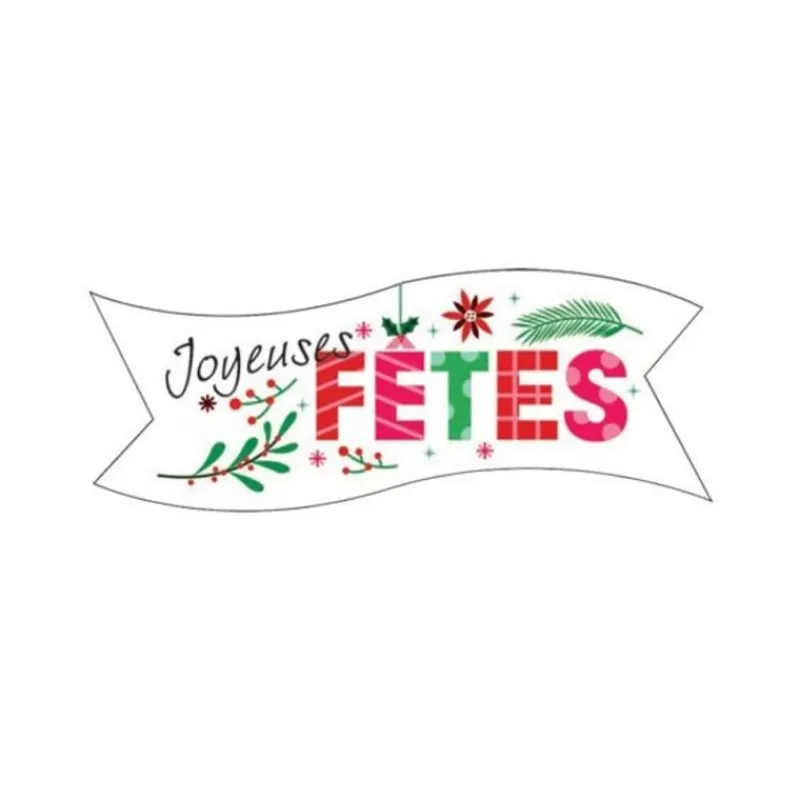 Cerf Dellier Banderoles Blanches Joyeuses Fêtes Azyme (X24) Cheap