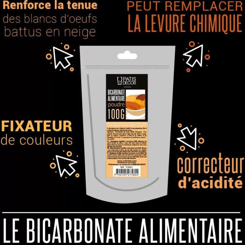 Cerf Dellier Bicarbonate Alimentaire Patisdecor 100 G