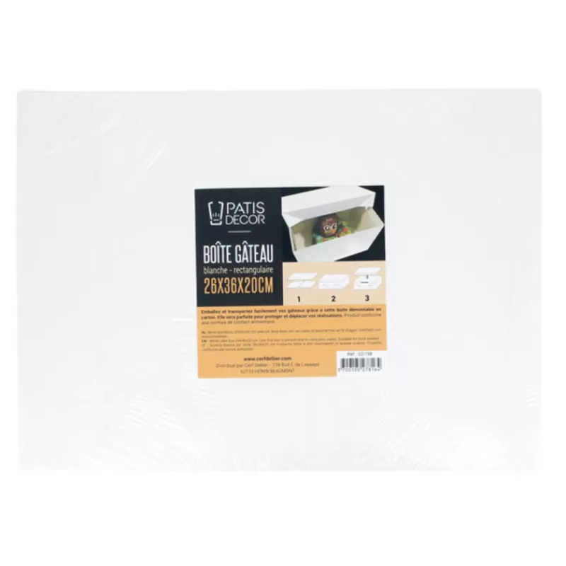 Cerf Dellier Boite Patissiere Blanche 26 X 36 X 20 Cm Patisdecor Discount