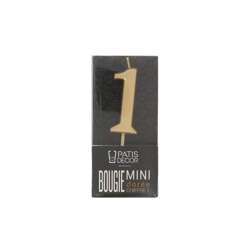 Cerf Dellier Bougie Anniversaire Doree Chiffre 1 Patisdecor Hot