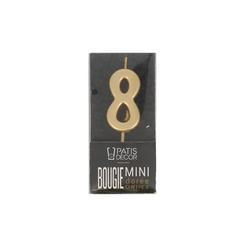 Cerf Dellier Bougie Anniversaire Doree Chiffre 8 Patisdecor Outlet