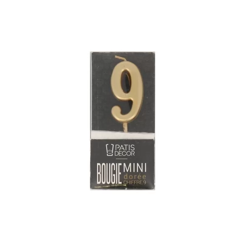 Cerf Dellier Bougie Anniversaire Doree Chiffre 9 Patisdecor Discount