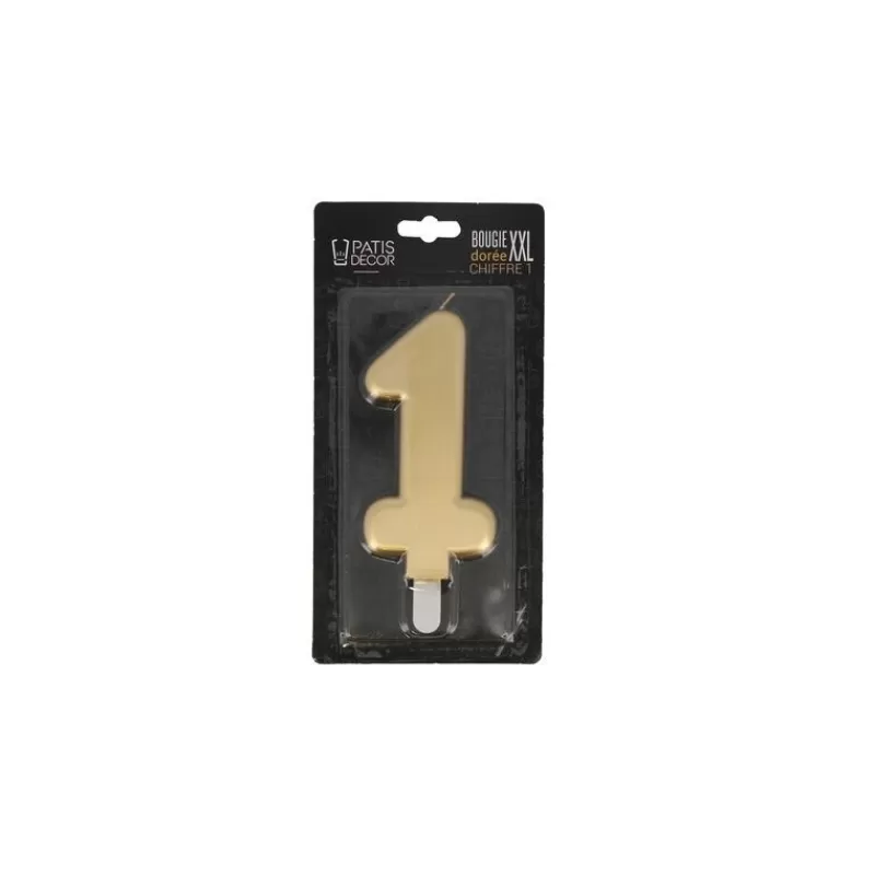 Cerf Dellier Bougie Anniversaire Doree Xxl Chiffre 1 Patisdecor Cheap