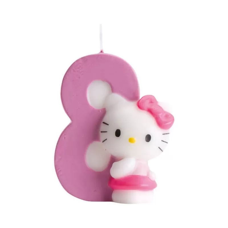 Cerf Dellier Bougie Hello Kitty Chiffre 8 New