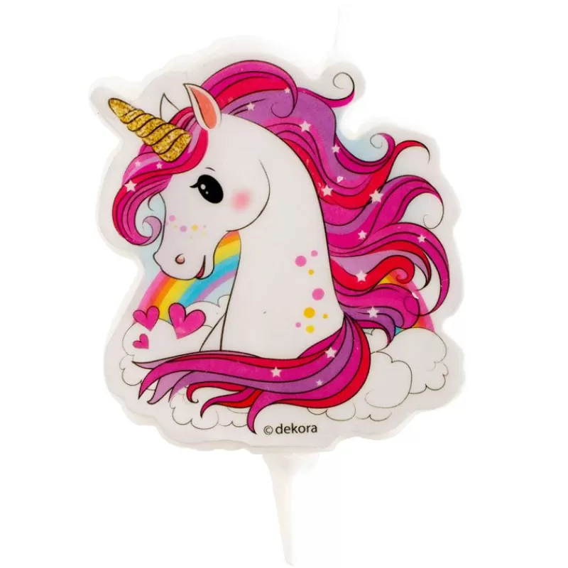 Cerf Dellier Bougie Licorne Rose 7,5 Cm Best