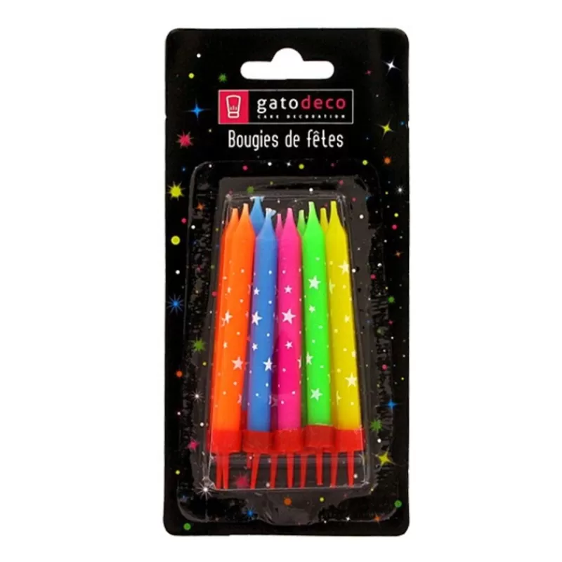Cerf Dellier Bougies Multicolores Etoiles Patisdecor (X 10) Best