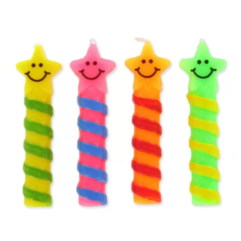 Cerf Dellier Bougies Smileys Etoiles Patisdecor (X 4) Outlet