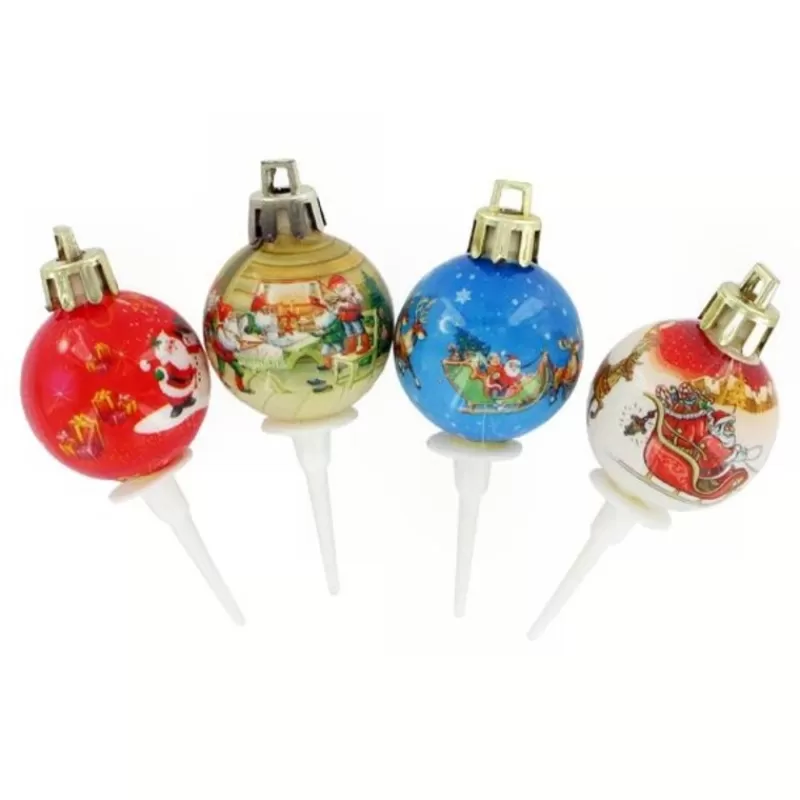 Cerf Dellier Boules De Noël Retro Sur Pique (X50) Shop