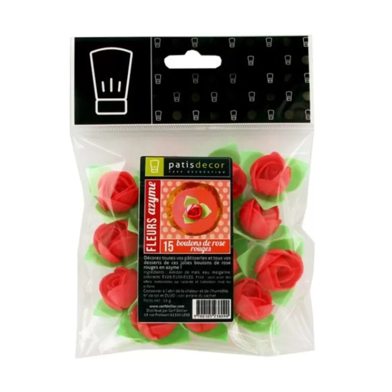 Cerf Dellier Boutons De Rose Rouge Patisdecor (X15) Sale