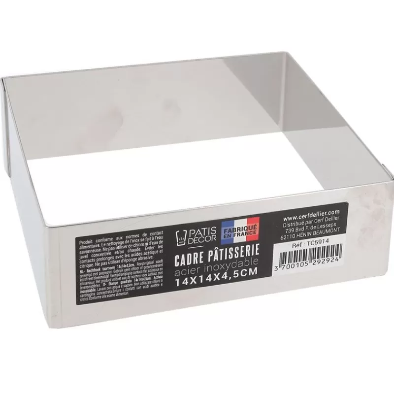 Cerf Dellier Cadre A Mousse Inox H 4,5 Cm 14 X 14 Cm Patisdecor