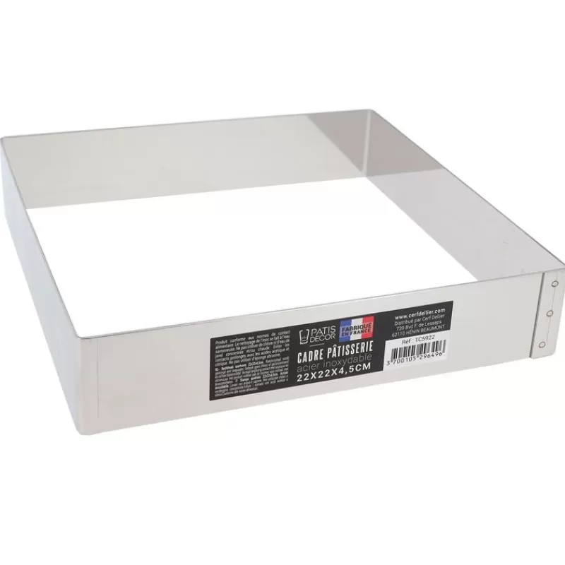 Cerf Dellier Cadre A Mousse Inox H 4,5 Cm 22 X 22 Cm Patisdecor