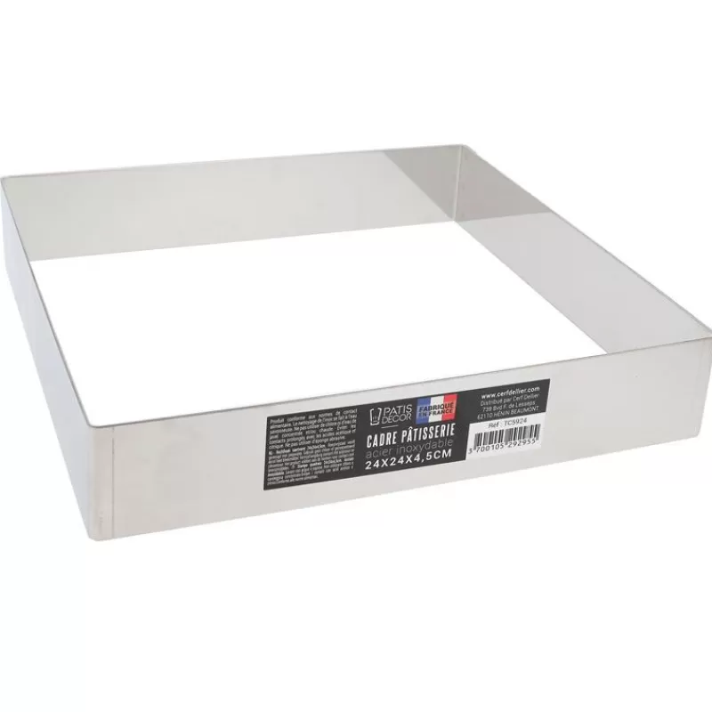 Cerf Dellier Cadre A Mousse Inox H 4,5 Cm 24 X 24 Cm Patisdecor