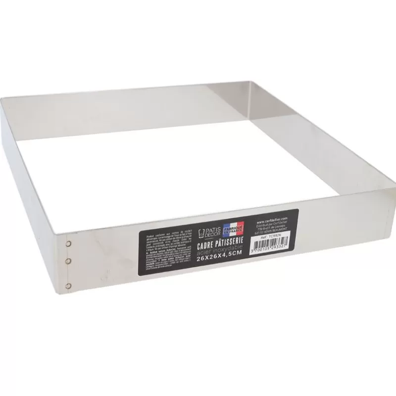 Cerf Dellier Cadre A Mousse Inox H 4,5 Cm 26 X 26 Cm Patisdecor