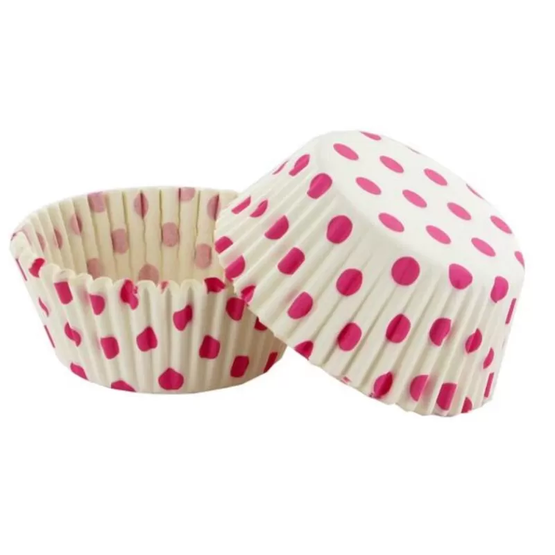 Cerf Dellier Caissettes Cupcakes Blanches A Pois Roses (X50) Store