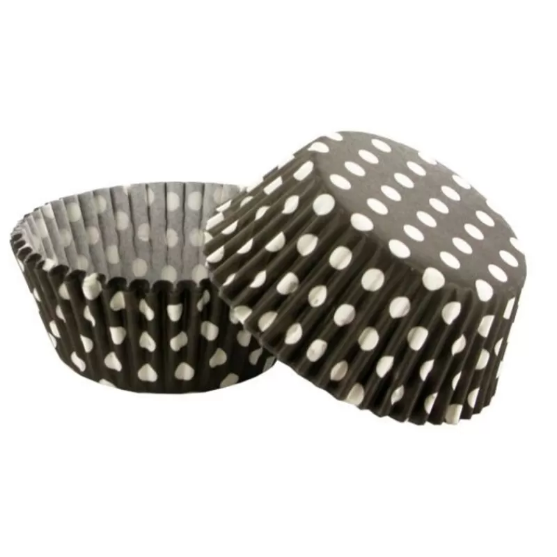 Cerf Dellier Caissettes Cupcakes Noires A Pois Blancs (X50) Sale