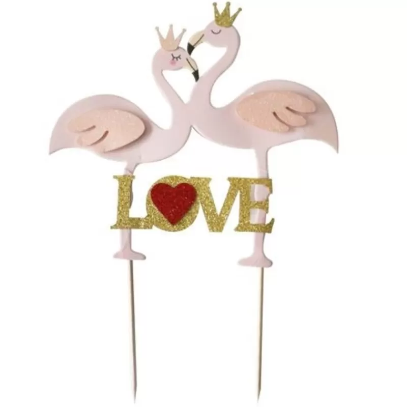 Cerf Dellier Cake Topper Flamants Roses Love Patisdecor Flash Sale