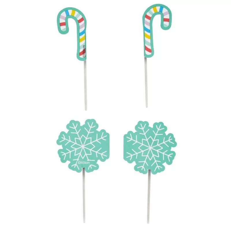 Cerf Dellier Cake Topper Flocon Et Sucre D'Orge Wilton (X 12) Cheap