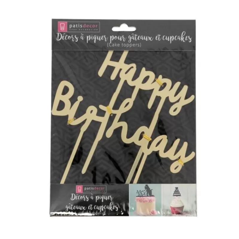 Cerf Dellier Cake Topper Happy Birthday Dore Cheap