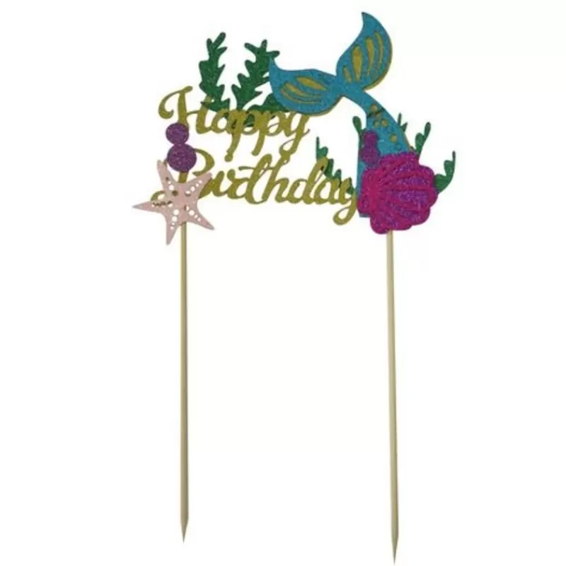 Cerf Dellier Cake Topper Happy Birthday Sirene Patisdecor Shop