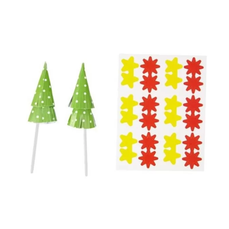 Cerf Dellier Cake Toppers Sapin De Noël Wilton (X 12) Fashion