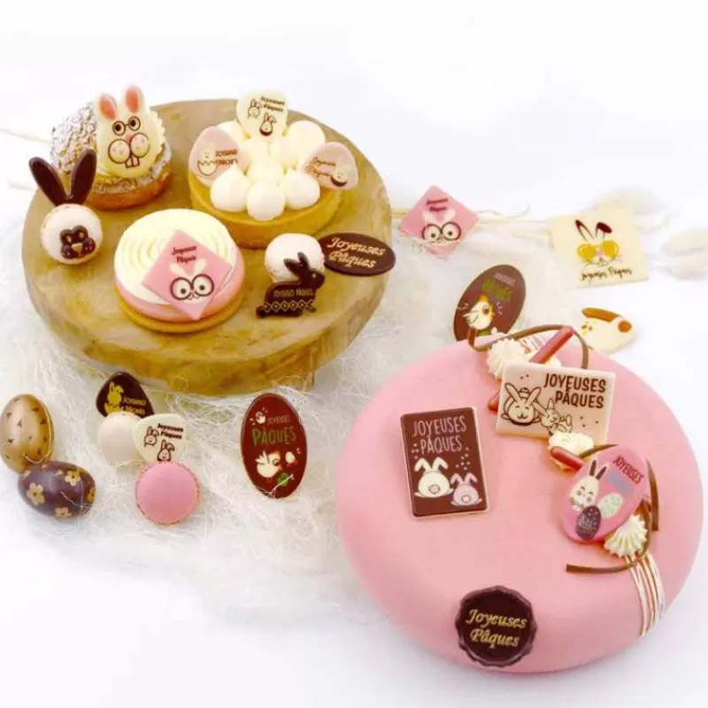 Cerf Dellier Carres Chocolat Lapins A Lunettes Joyeuses Pâques Assortis (X80) Clearance