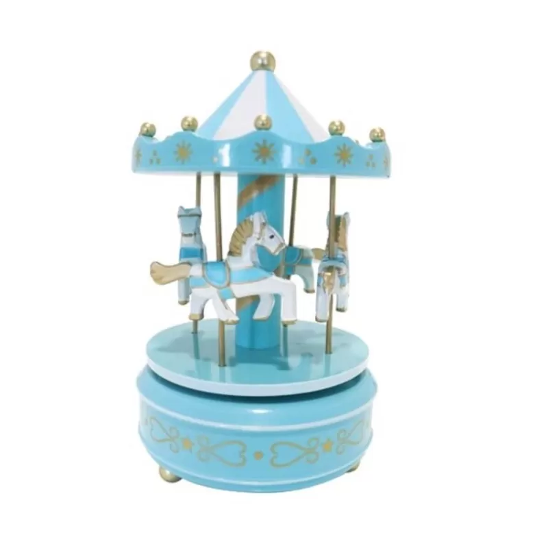 Cerf Dellier Carrousel Musical Bleu Patisdecor Hot