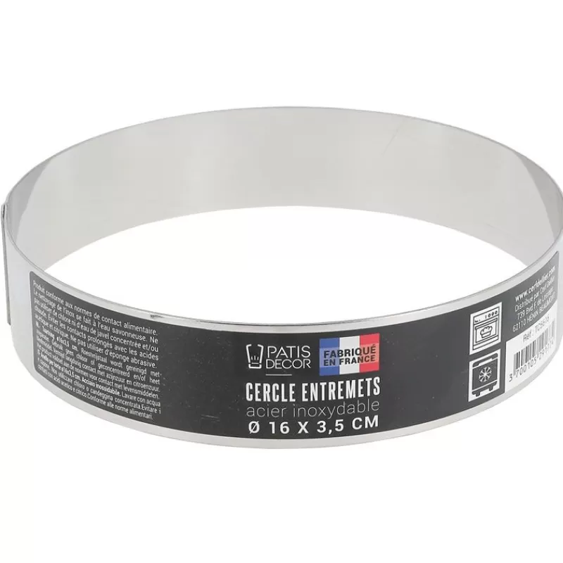 Cerf Dellier Cercle A Entremets Inox H 3,5 Cm 16 Cm Patisdecor
