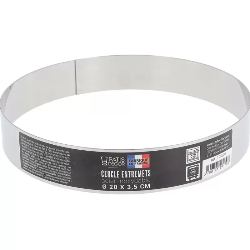 Cerf Dellier Cercle A Entremets Inox H 3,5 Cm 20 Cm Patisdecor