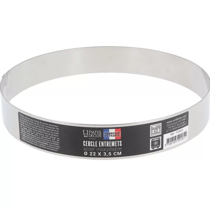 Cerf Dellier Cercle A Entremets Inox H 3,5 Cm 22 Cm Patisdecor