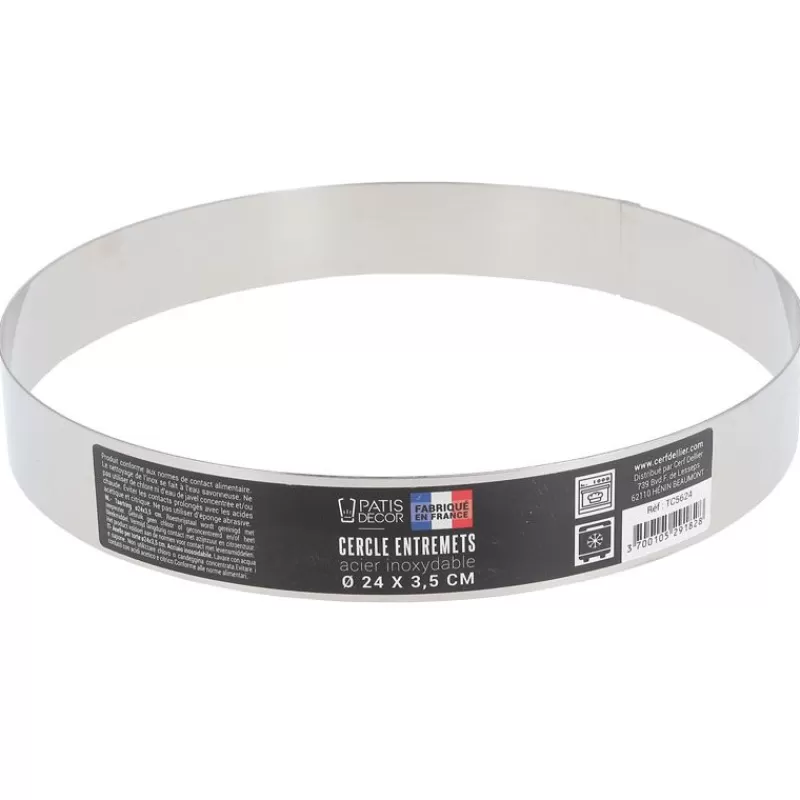 Cerf Dellier Cercle A Entremets Inox H 3,5 Cm 24 Cm Patisdecor