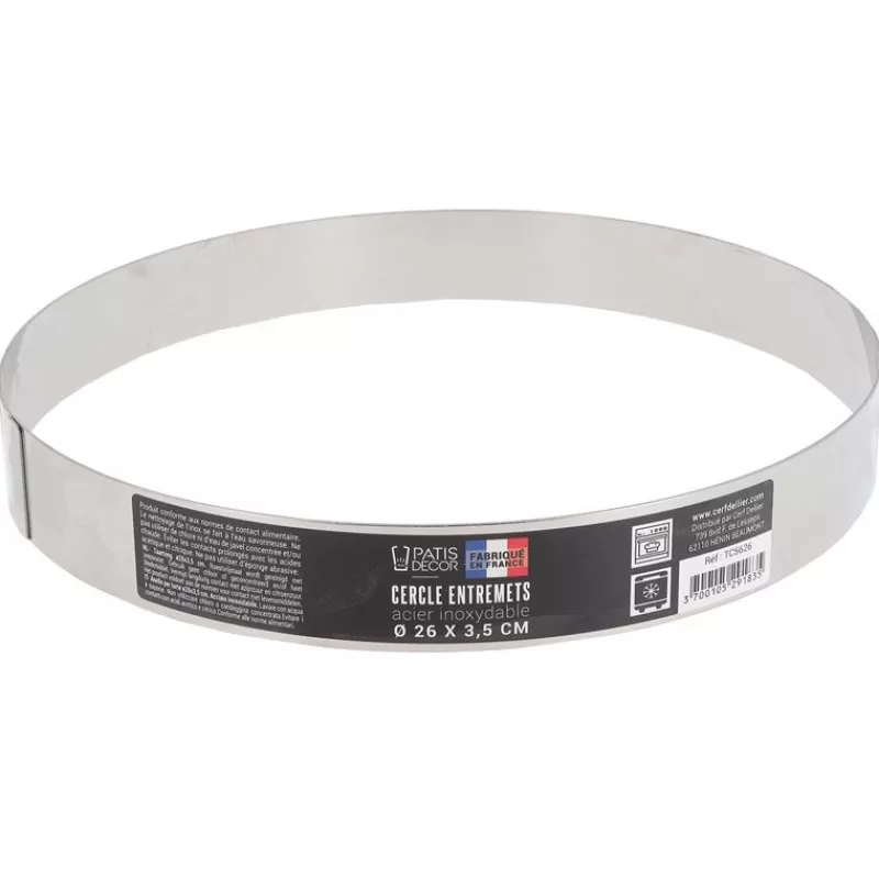 Cerf Dellier Cercle A Entremets Inox H 3,5 Cm 26 Cm Patisdecor