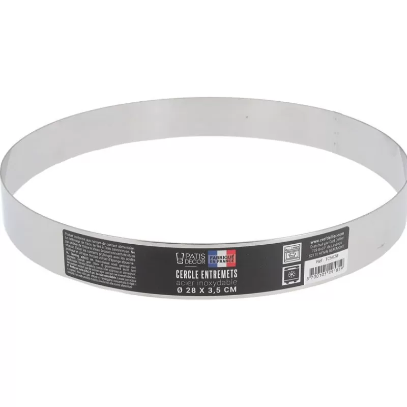 Cerf Dellier Cercle A Entremets Inox H 3,5 Cm 28 Cm Patisdecor