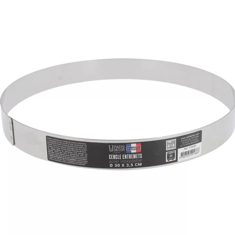 Cerf Dellier Cercle A Entremets Inox H 3,5 Cm 30 Cm Patisdecor