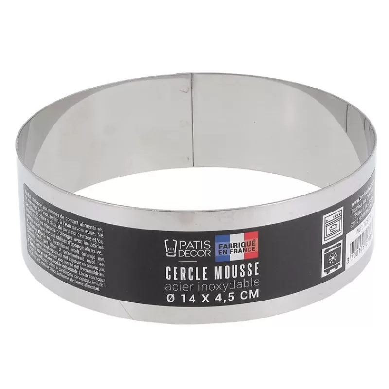 Cerf Dellier Cercle A Mousse Inox H 4,5 Cm 14 Cm Patisdecor