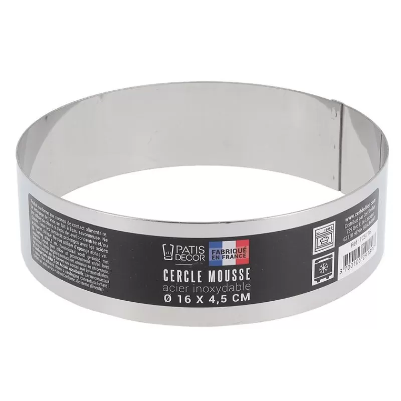 Cerf Dellier Cercle A Mousse Inox H 4,5 Cm 16 Cm Patisdecor