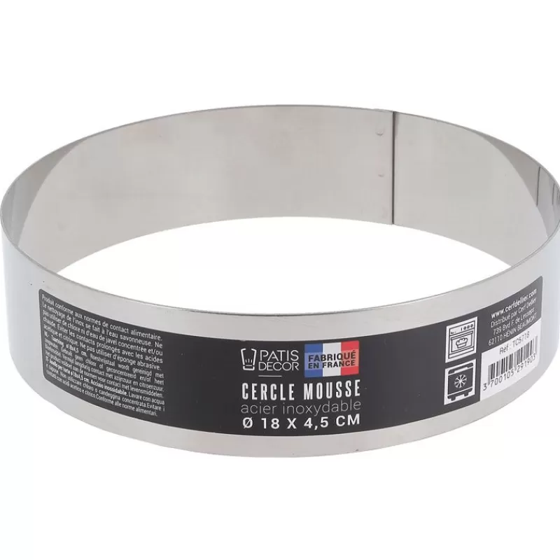 Cerf Dellier Cercle A Mousse Inox H 4,5 Cm 18 Cm Patisdecor