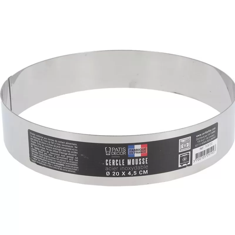 Cerf Dellier Cercle A Mousse Inox H 4,5 Cm 20 Cm Patisdecor
