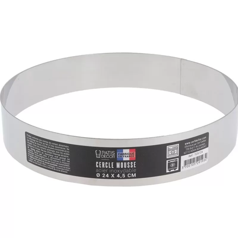 Cerf Dellier Cercle A Mousse Inox H 4,5 Cm 24 Cm Patisdecor