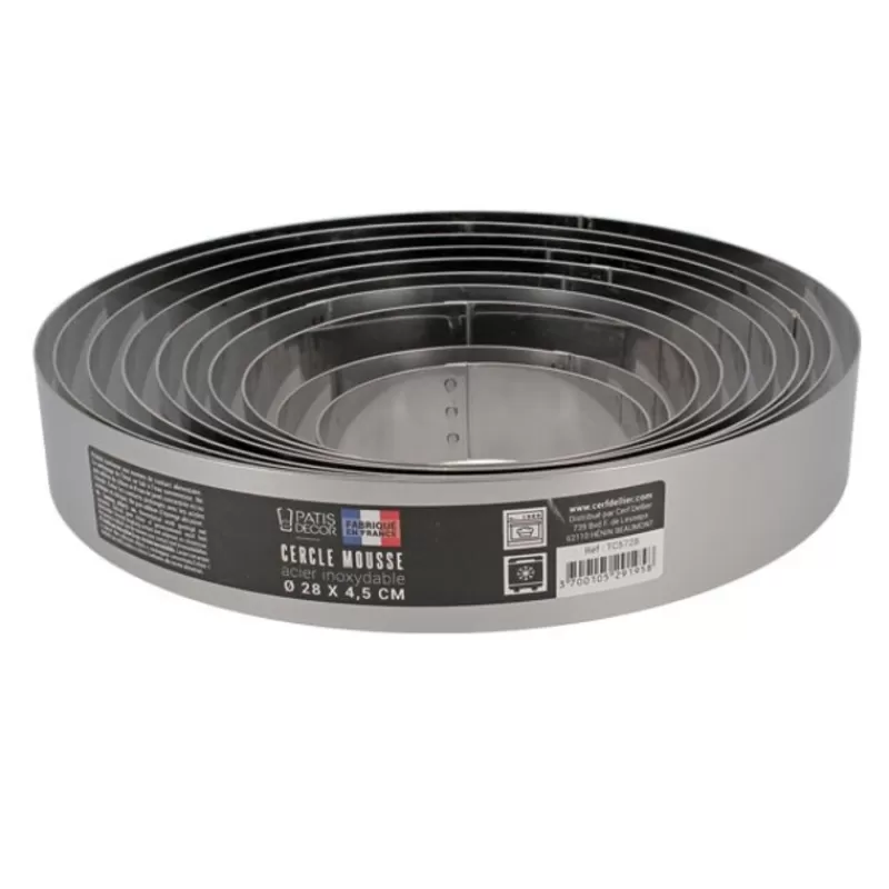 Cerf Dellier Cercle A Mousse Inox H 4,5 Cm 24 Cm Patisdecor