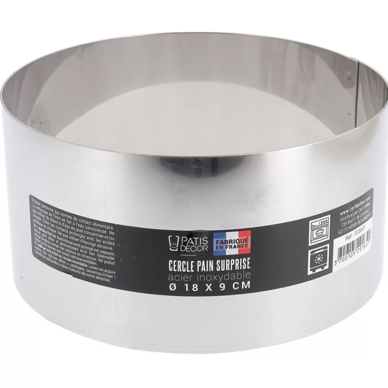 Cerf Dellier Cercle A Pain Surprise Inox H 9 Cm 18 Cm Patisdecor