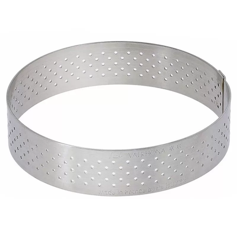 Cerf Dellier Cercle A Tarte Perfore A Bord Droit Inox H 2 Cm De Buyer