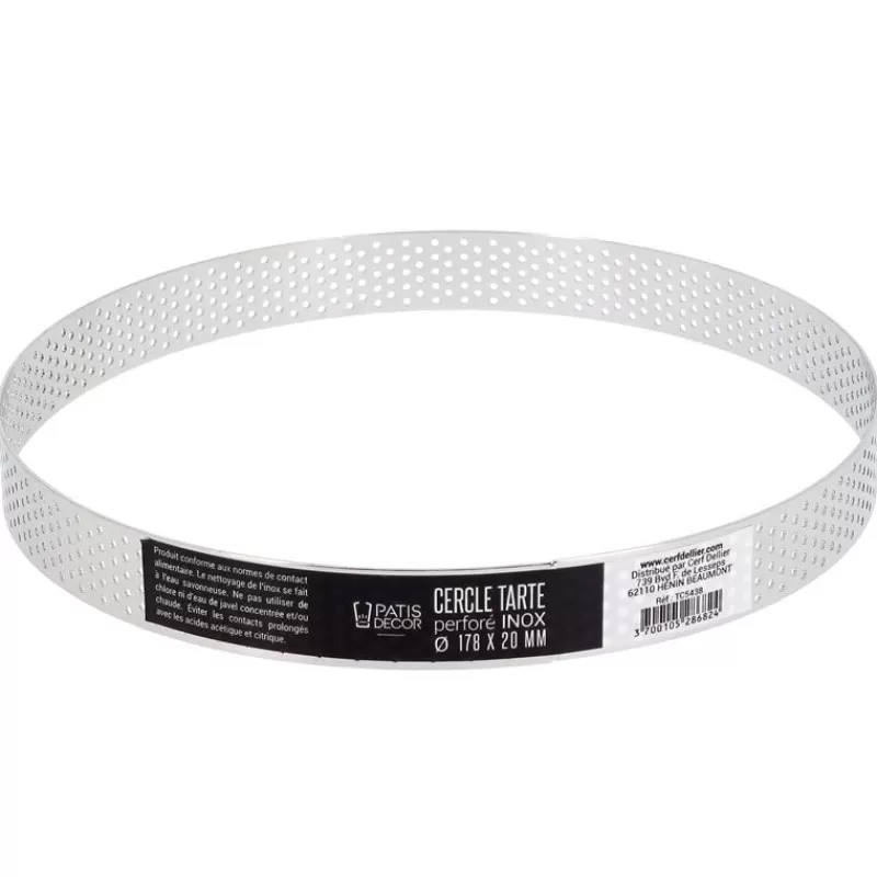 Cerf Dellier Cercle A Tarte Perfore Inox H 2 Cm 17 Cm Patisdecor