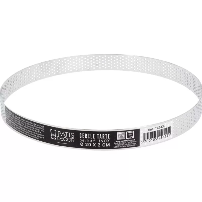 Cerf Dellier Cercle A Tarte Perfore Inox H 2 Cm 20 Cm Patisdecor